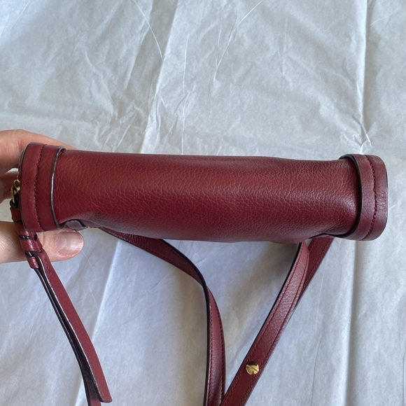 Cole Haan Camlin Logo Mini Crossbody Burgundy Red Leather - Picture 9 of 16